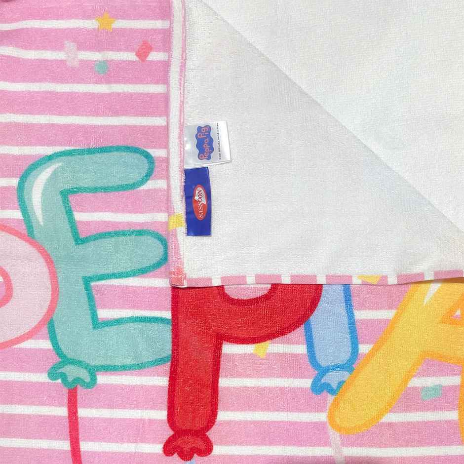 Sassoon Peppa Pig Cotton Bath Towel For Kids | Pink | 60 x 120 cm