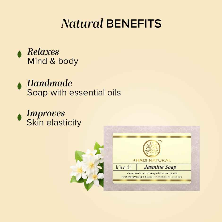 Khadi Natural Jasmine Handmade Soap Revitalizes Dull Skin