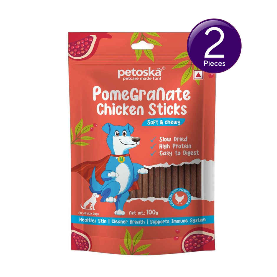 Petoska Dog Treats Pomegranate Chicken Sticks Combo