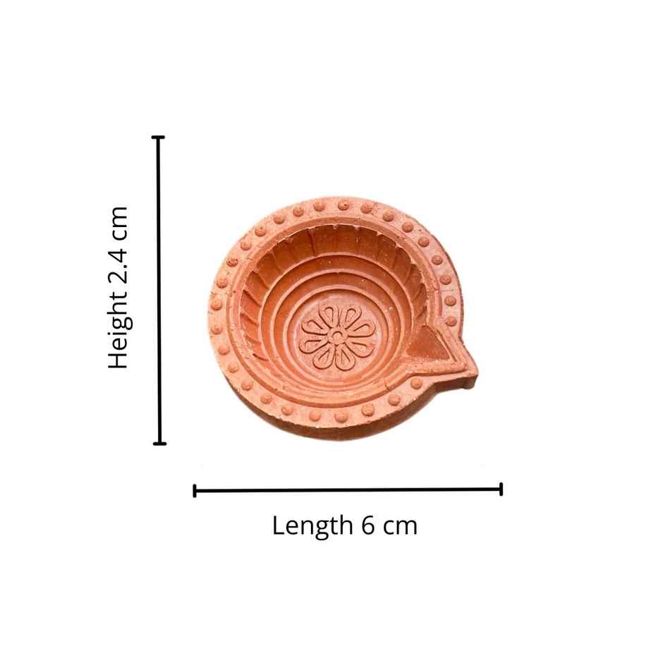 Crafted Morpankh Mitti Diya | Pack of 12 | Clay Diya | DiaCraft