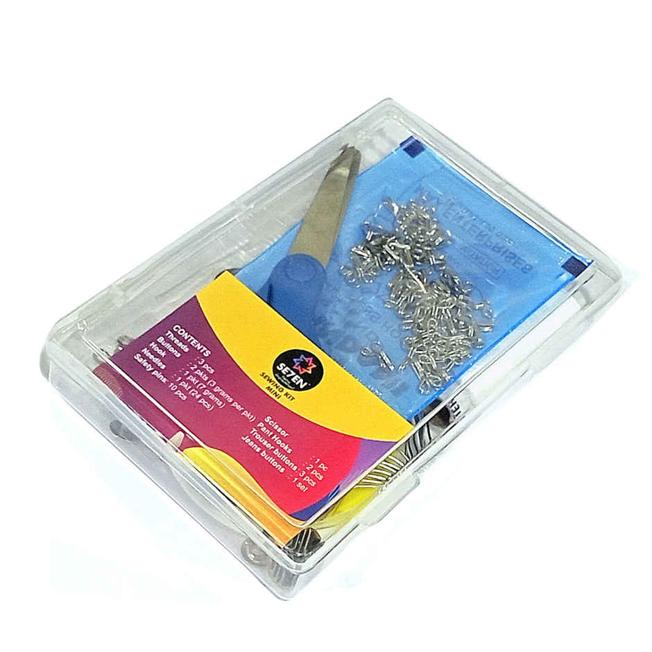 Se7en Sewing Kit | Threads | Buttons | Hooks | Needle | Safety Pins and Scissor