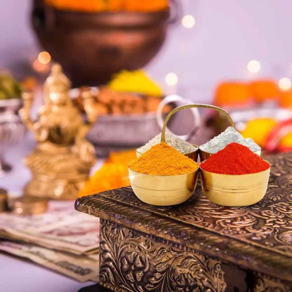 Brass Choumukha Puja Diya | Shubhkart