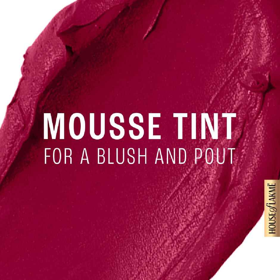 Lakme Double Duty Lip & Cheek Mousse Matte Lipstick & Soft Blush, Rosy Plum