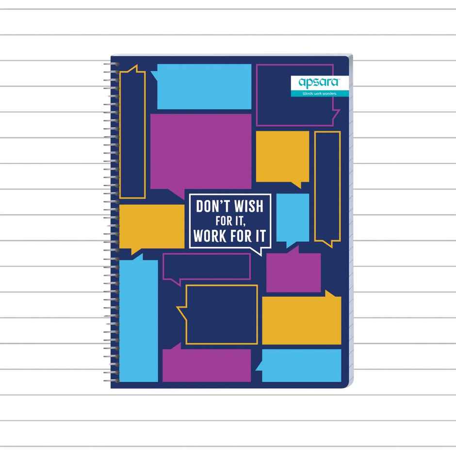 Apsara Spiral Notebook 5 Subject Single Line 60gsm (29.7 x 21 cm, 506 Pages, Covers May Differ)