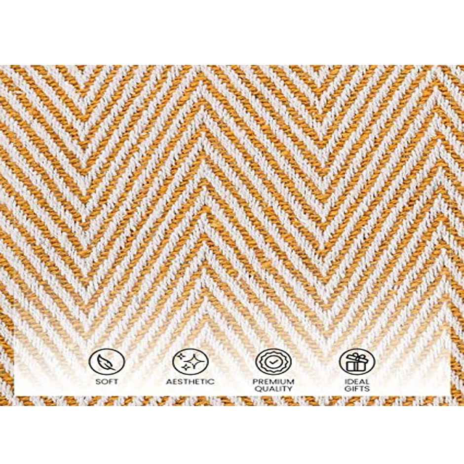 Sashaa World Spring-Hued Chevron Throw- Yellow