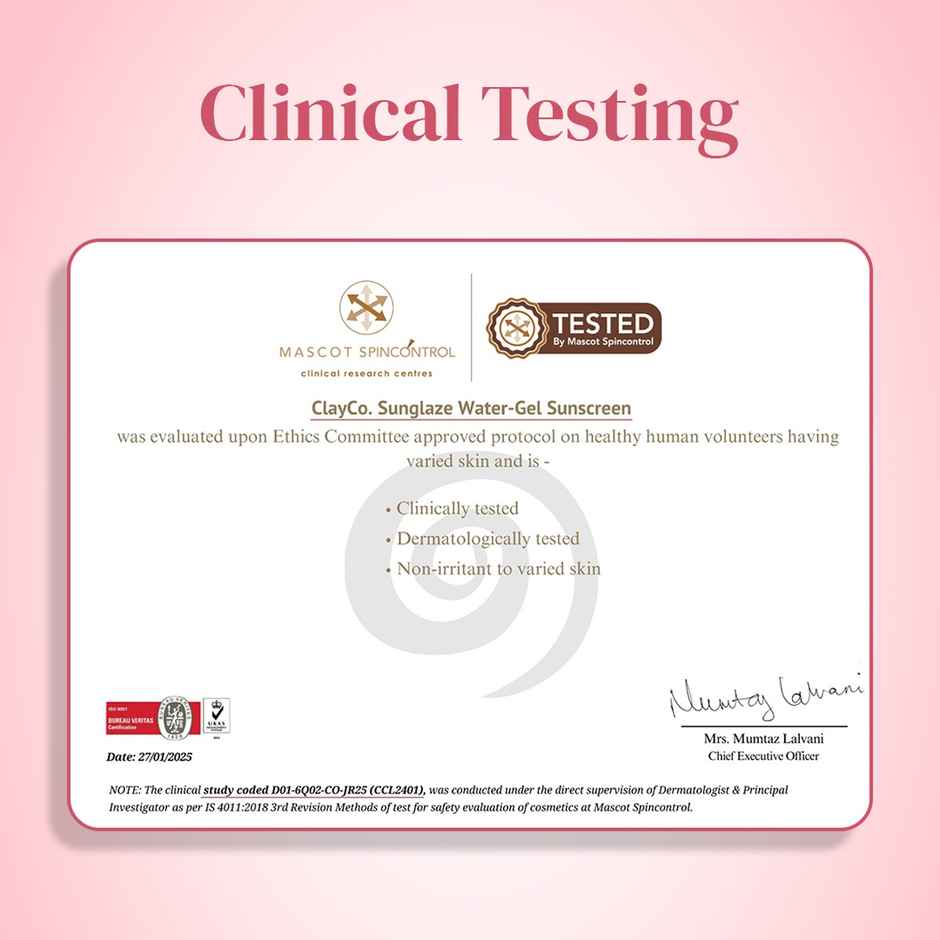 Clayco Sunglaze Sunscreen SPF 50 Pa ++++ With Probiotic and Ceramides