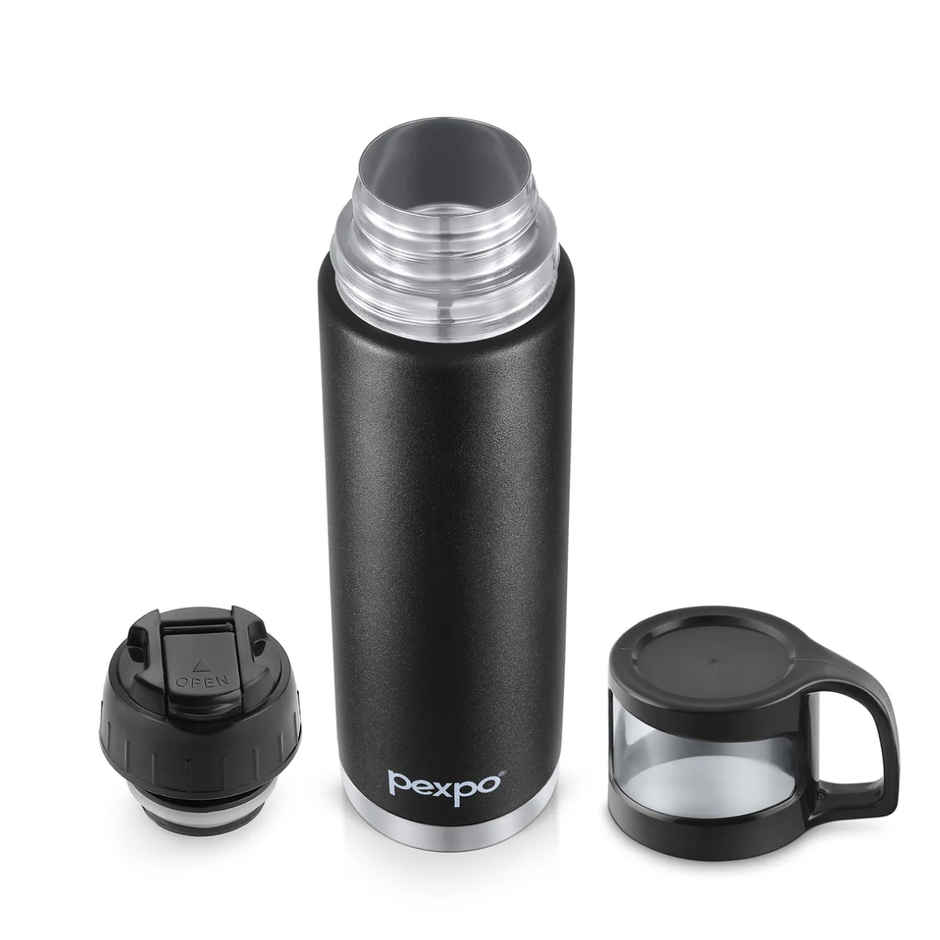 Pexpo Vacuum Insulated Water Bottle With Jute-Bag | 1 L | 24 Hrs Hot And Cold Ferrero Flask