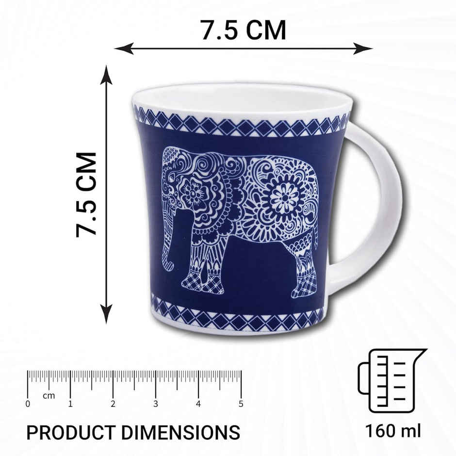 Femora Royal Elephant Tea Cup Set 4 Pcs Desh Ki Mitti Microwave Safe Desh Ki Mitti