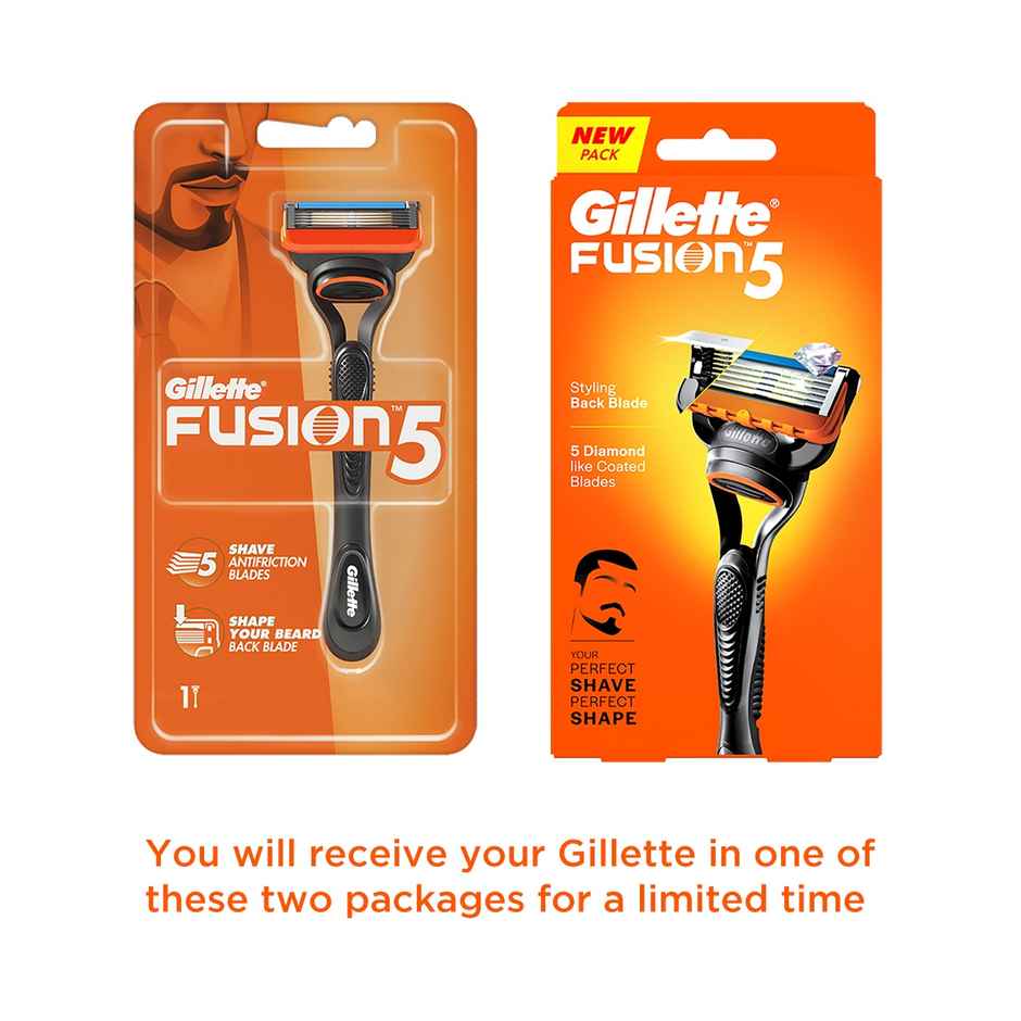 Gillette Fusion Manual Shaving Razor For Men (1pc) & Gillette Sensitive Shaving Gel Soothing With Aloe Vera (195g) Combo