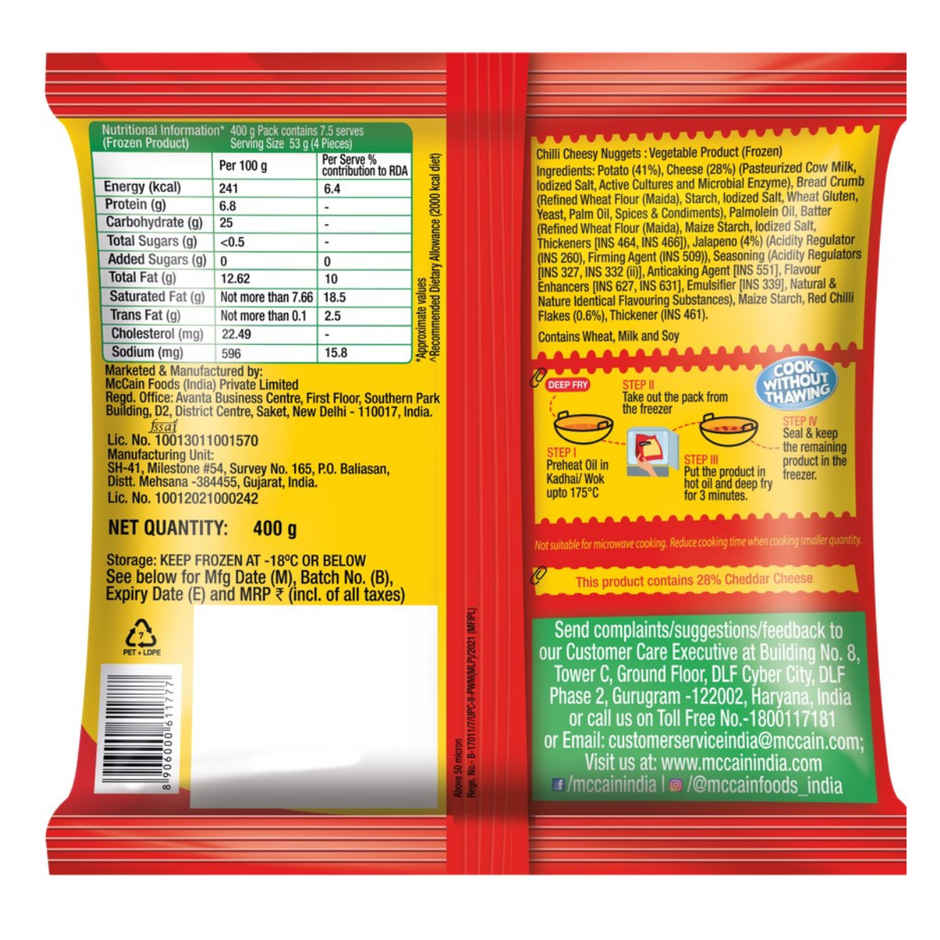 McCain Chilli Cheesy Nuggets | Frozen Ready To Cook