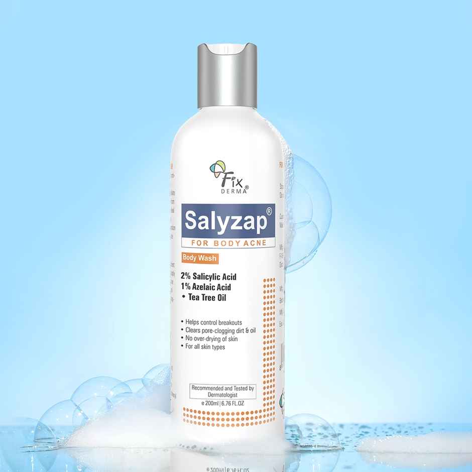 Fixderma Salyzap Body Wash with 2% Salicylic Acid for Body Acne & Exfoliation