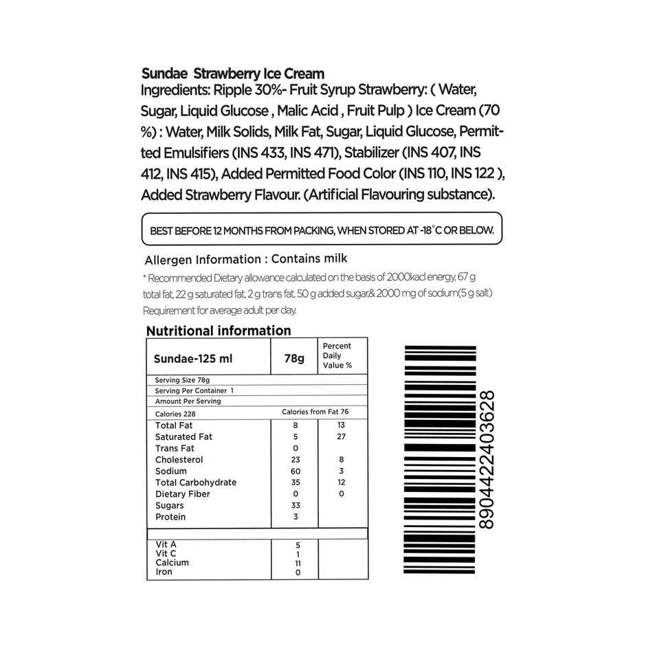 Skei Sundae Starawberry- Cup