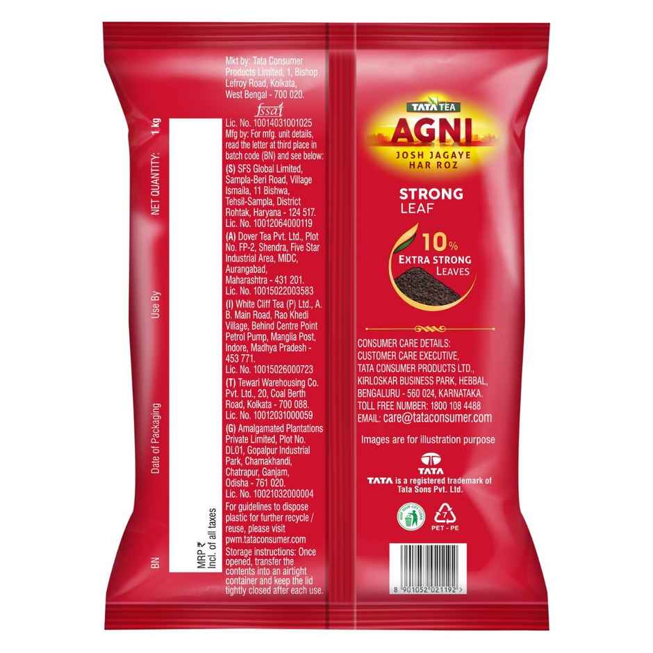 Tata Tea Agni Strong Leaf 10% Extra Strong Black Tea