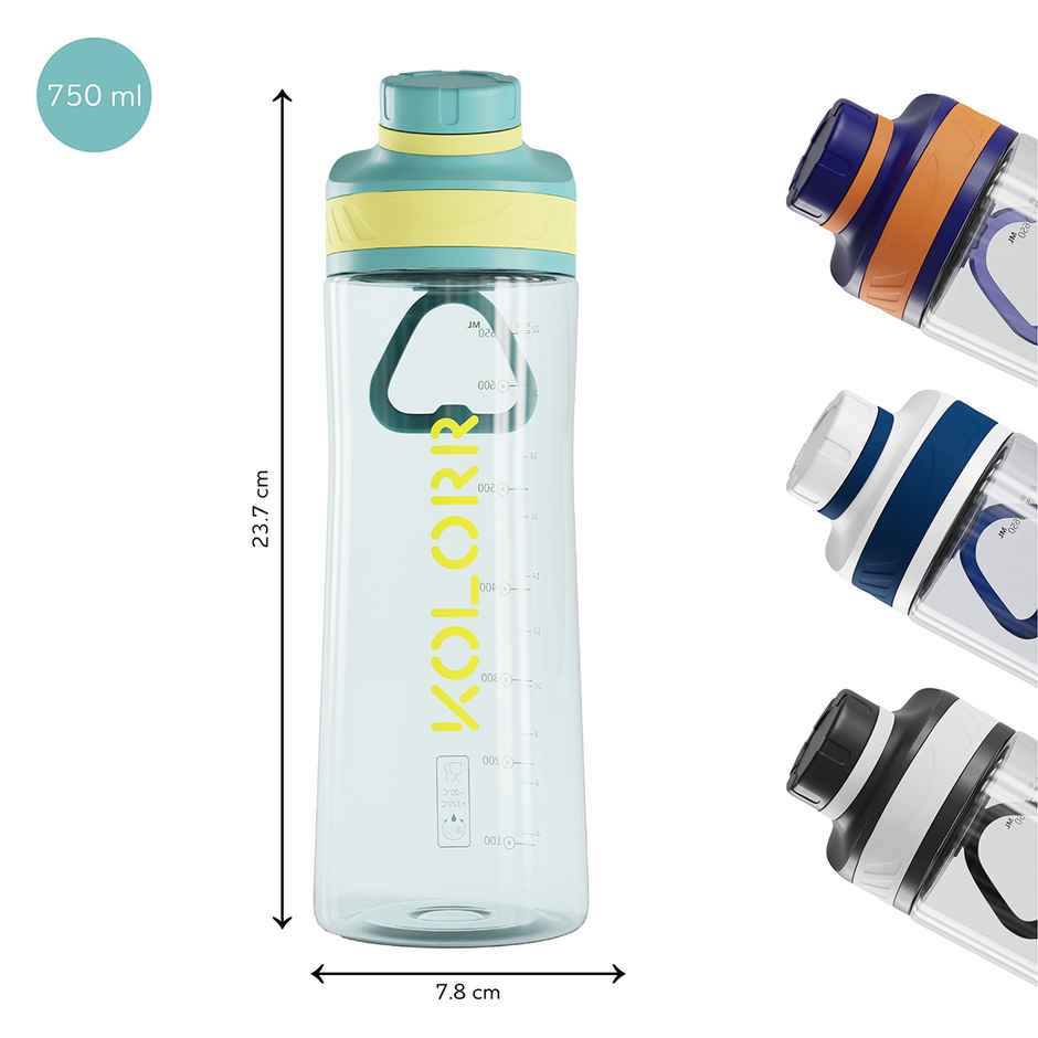 Kolorr Zest+ 750 ml Bottle | Yellow & Green | Ideal for Travel & Everyday Hydration