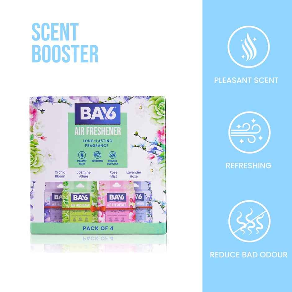 BAY6 Bathroom Air Freshener Blocks (Pack Of 4)- Orchid, Jasmine, Rose, Lavender - Long Lasting Fragrance
