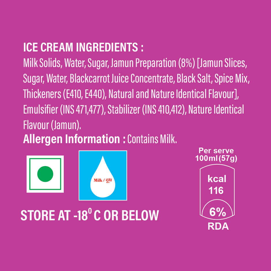 Dairy Day Jamun Fruit Chunks Ice Cream Tub