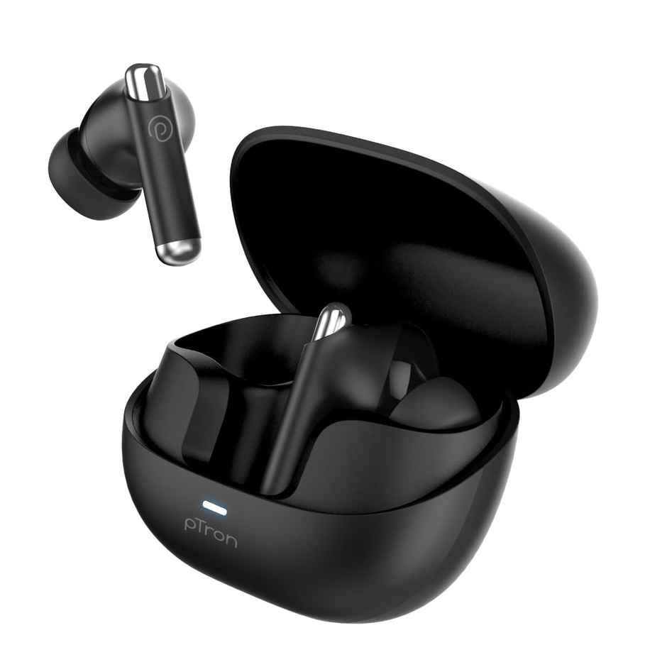 pTron Zenbuds Evo X5 34dB ANC TWS Earbuds | 4 Mic ENC Calls | 45H Playtime | 40ms Low-Latency - Black