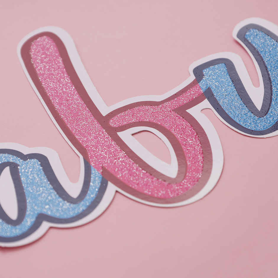 Baby Shower Glitter UV Gold Banner | Propcon