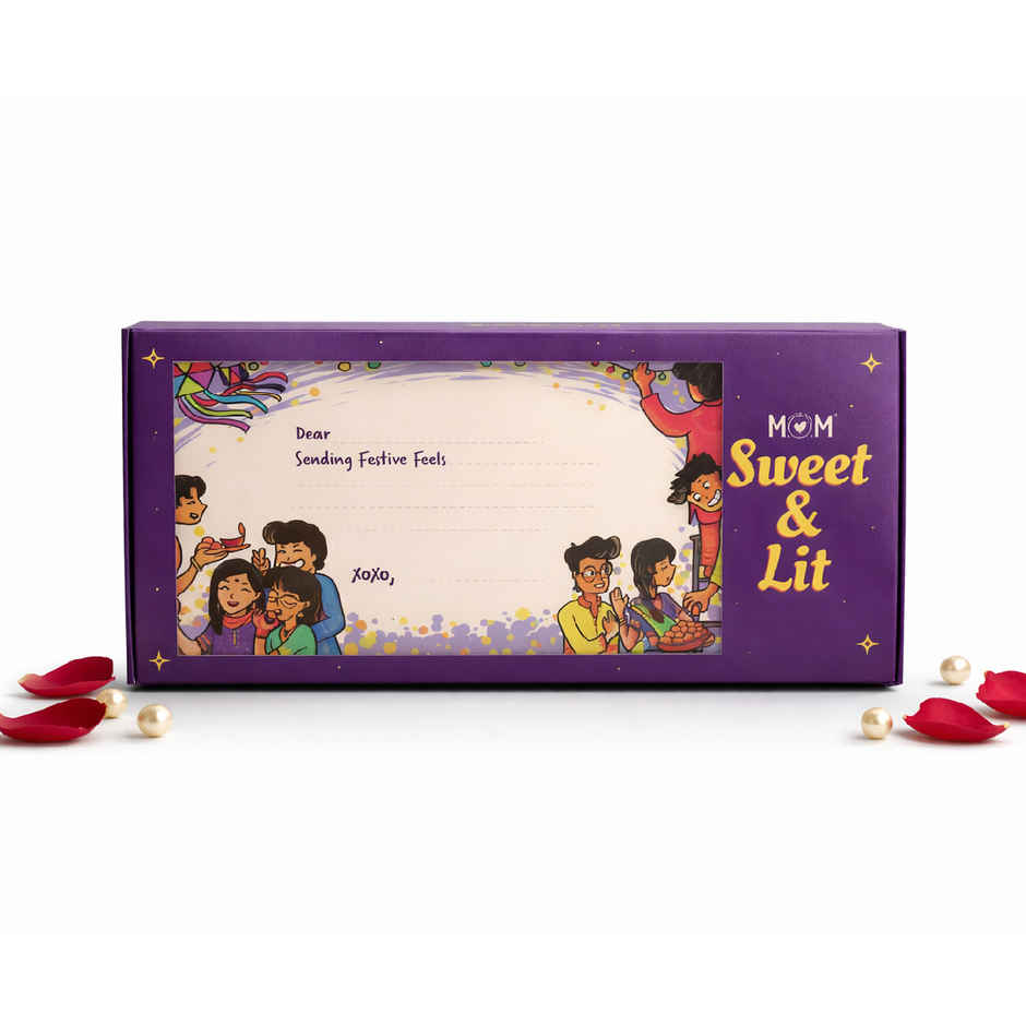 MOM Sweet & Lit Gift Box - Choco Lava Cookie and Premium Brass Diya