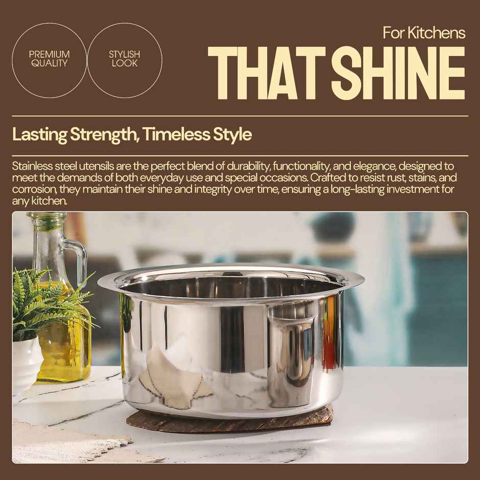 Jensons Stainless Steel Flat Bottom Tope 12 In