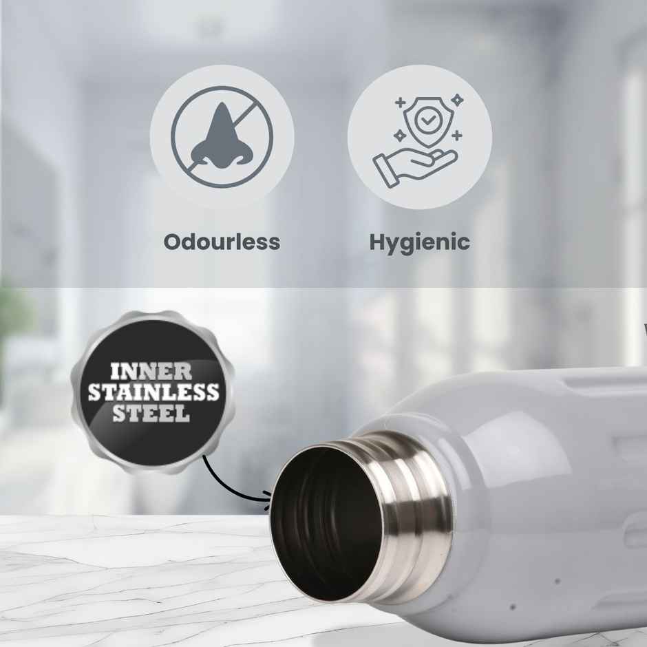 Flair Arrow Stainless Steel Inner Insulated Water Bottle | Grey | 900 ml