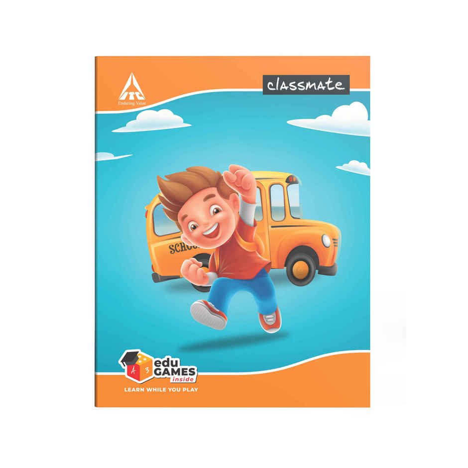 Classmate Notebook Four Lines With Gap (172 Pages, Assorted, 24 x 18 cm)