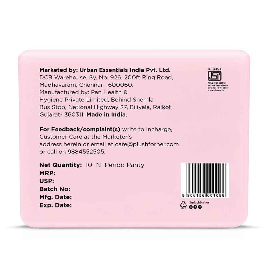 Plush Comfort High Waist L-XL Period Panty Pack of 10 | Disposable | Super Saver Pack