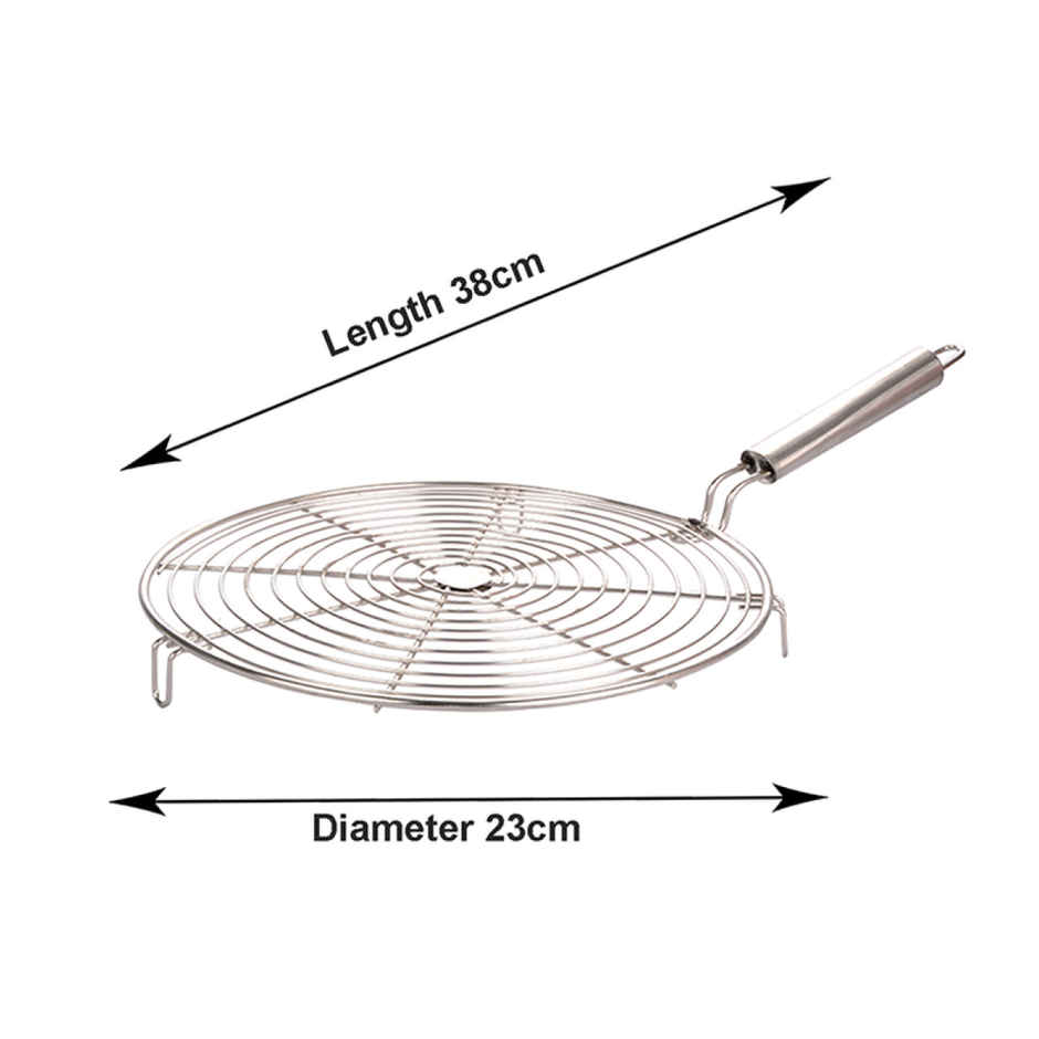Petals Stainless Steel Barbeque/Pizza/Roti/Grill/Papad Roaster Jali