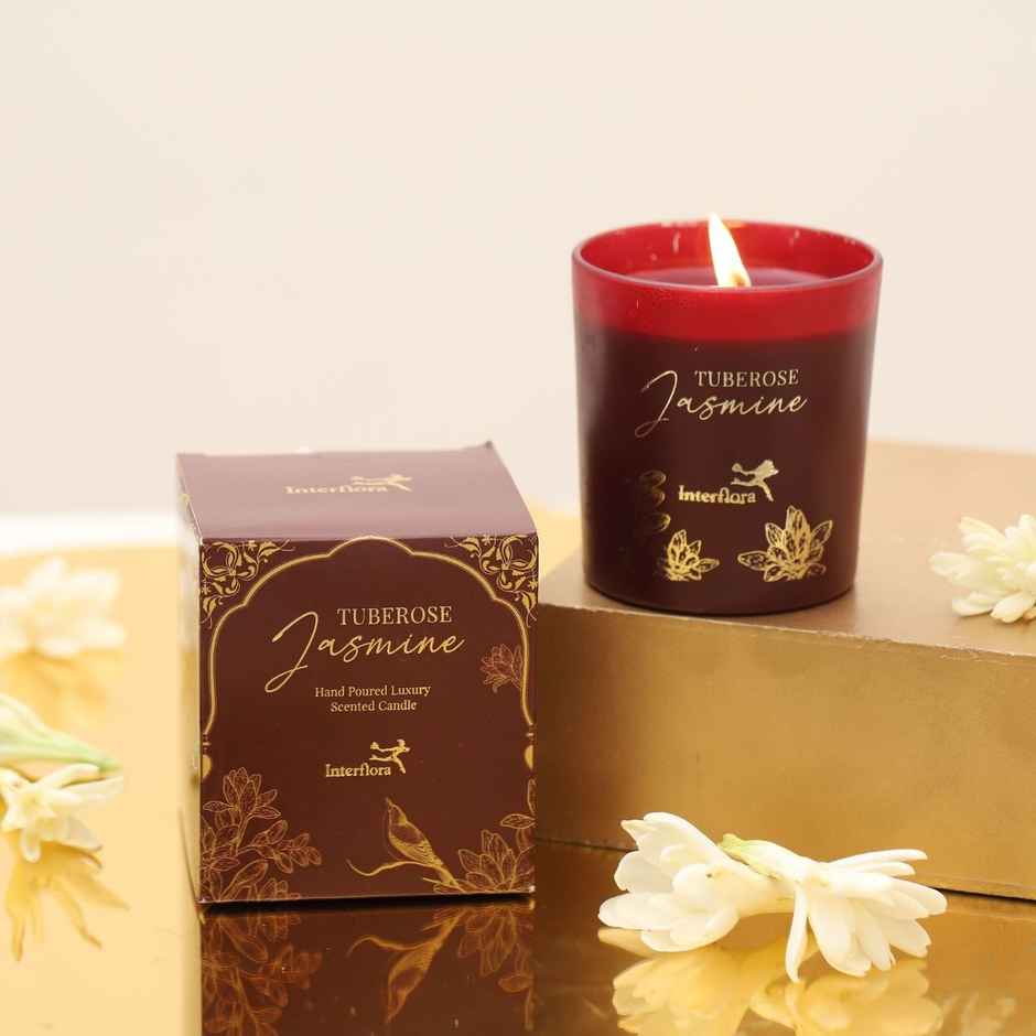 Bombay Dyeing Vista 144 Tc Queen Size Bedsheet With 2 Pillow Covers - Yellow (1pc) & Igp Interflora Jasmine Tuberose Handpoured Candle (1pc) Combo