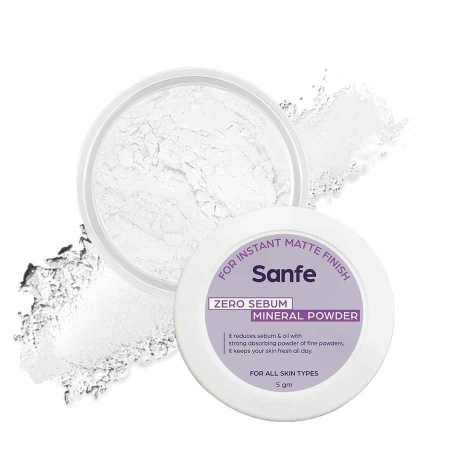 Sanfe No Sebum Mineral Powder For Instant Matte Finish Controls Excess Sebum - 5Gm