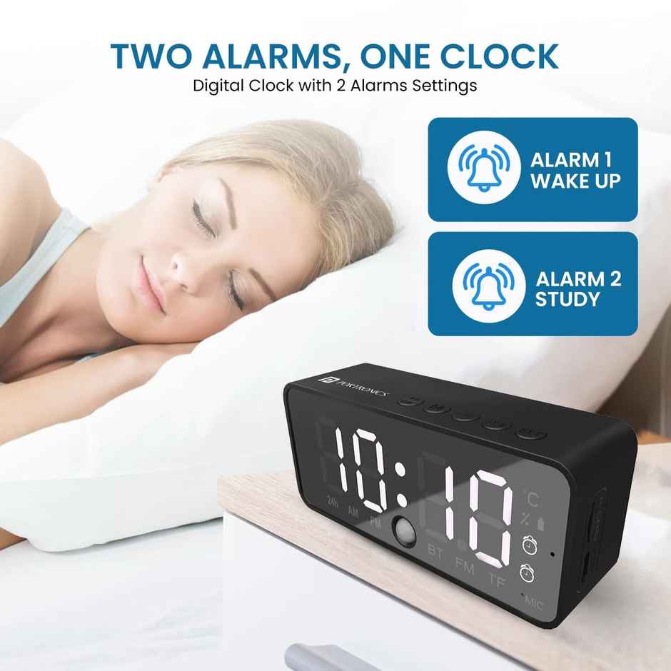 Portronics Pixel 4 5 W Portable Speaker - Digital Alarm Clock | Motion Sensor