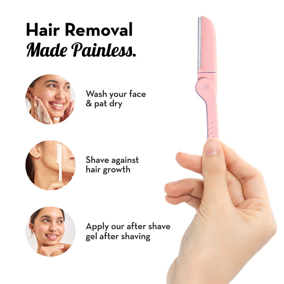 Plush Foldable Face Razor For Women Easy, Painless & Gentle On Skin Facial Hair Removal