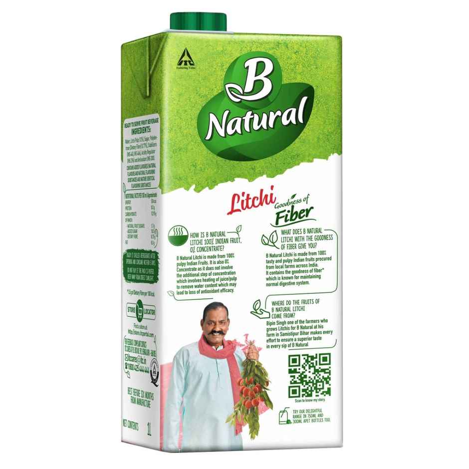 B Natural Litchi Juice | Pulp | No Concentrate