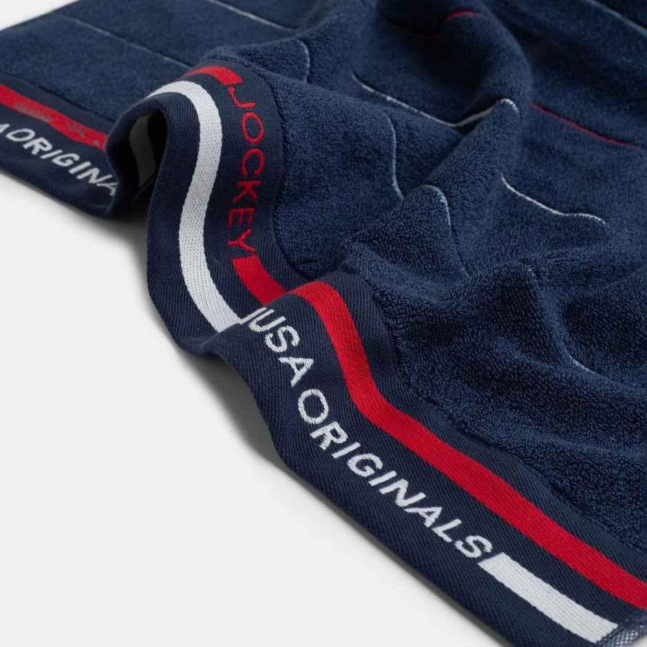 Jockey T122 Men's Cotton Rich Terry Ultrasoft and Durable Striped Bath Towel