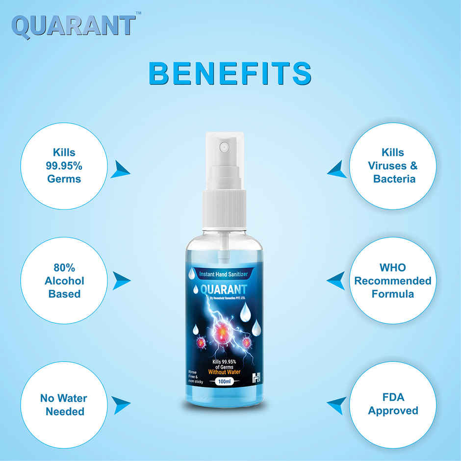 Quarant 80% Alcohol Based Instant Hand Sanitizer Spray