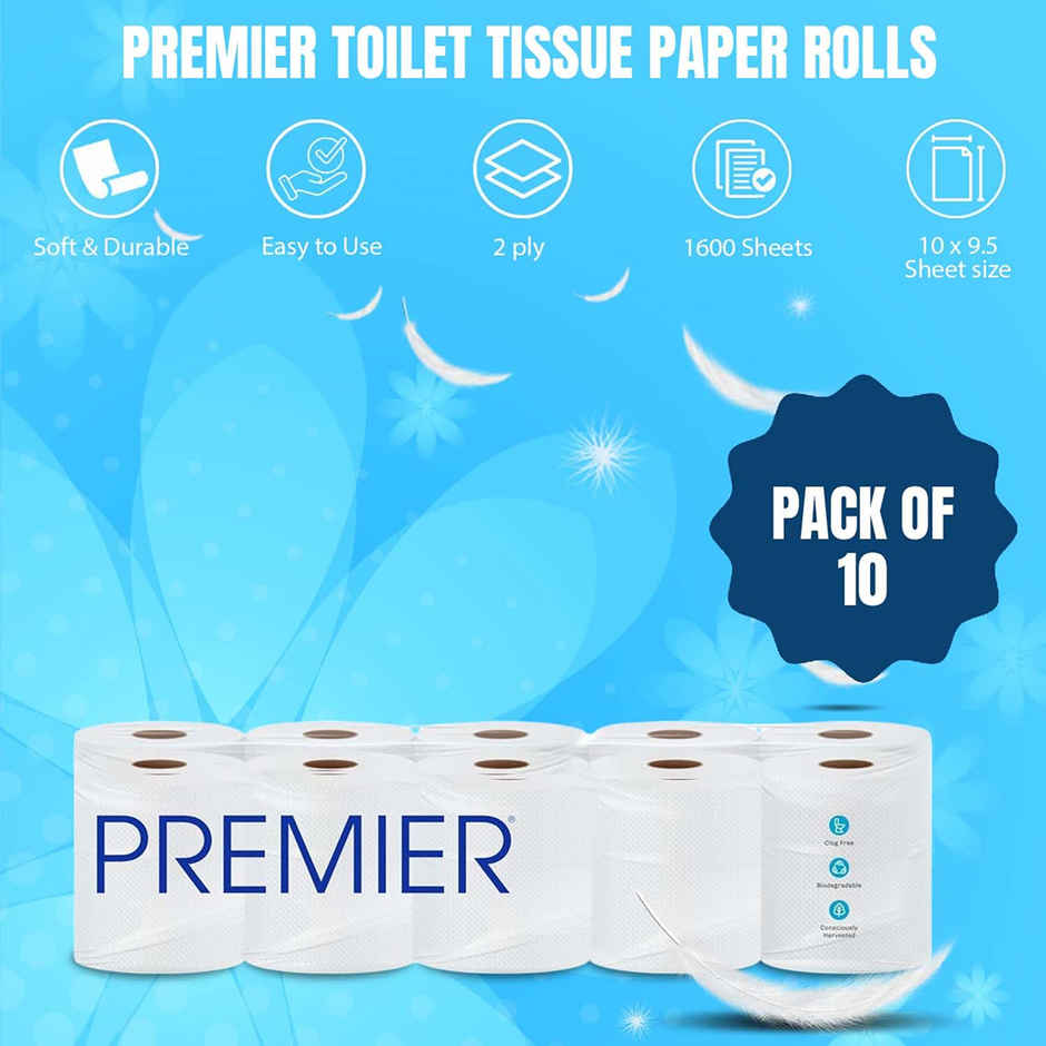 Premier Toilet Roll 10 in 1 | 160 pulls | 2 ply