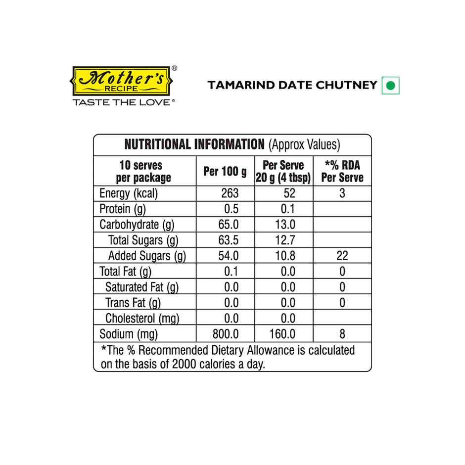 Mother's Recipe Tamrind Date Chutney Combo