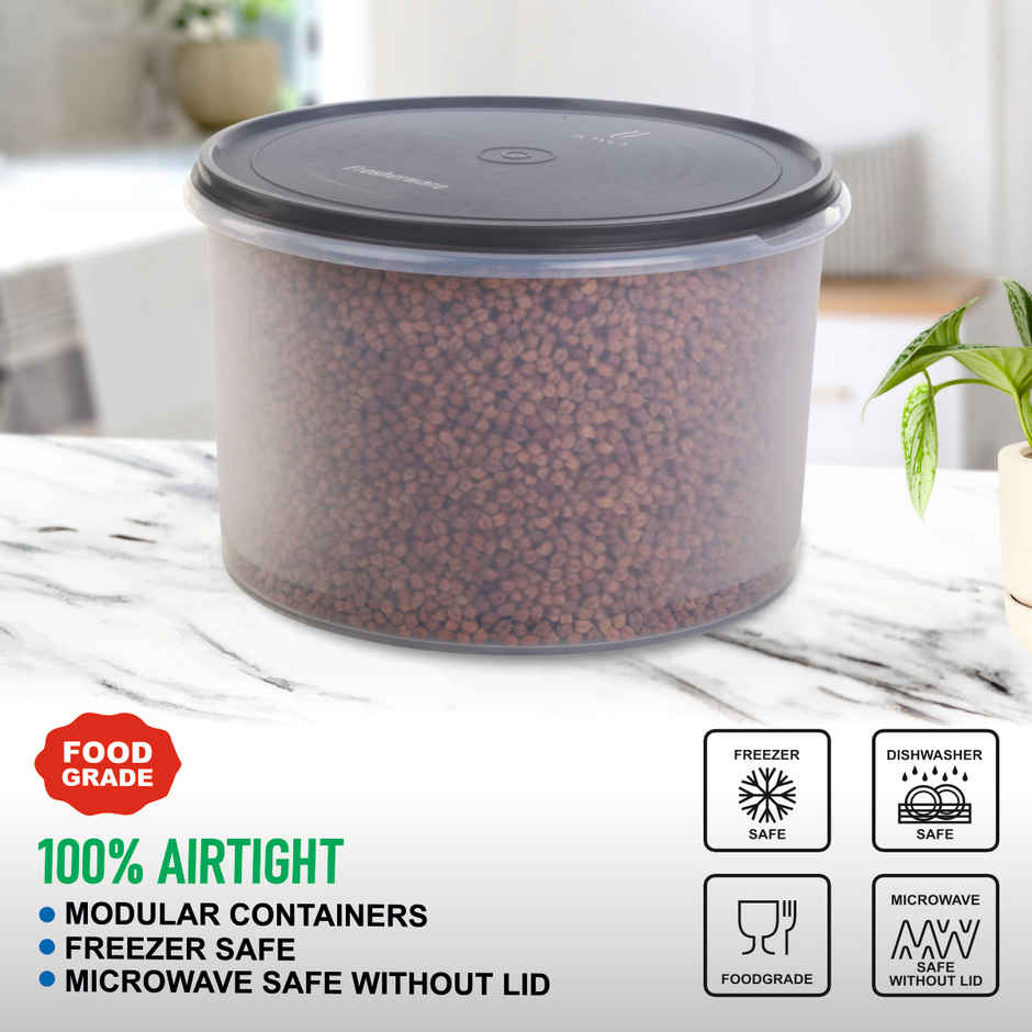 Joyo Fresherware Round Plastic Container | BPA Free | For Rice, Dal, Atta & Flour | Assorted