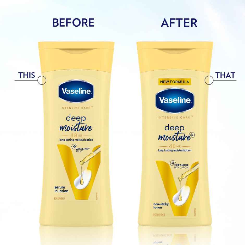 Vaseline Deep Moisture Body Lotion With Ceramide Hyaluron | 10X More Moisture | For Dry Skin