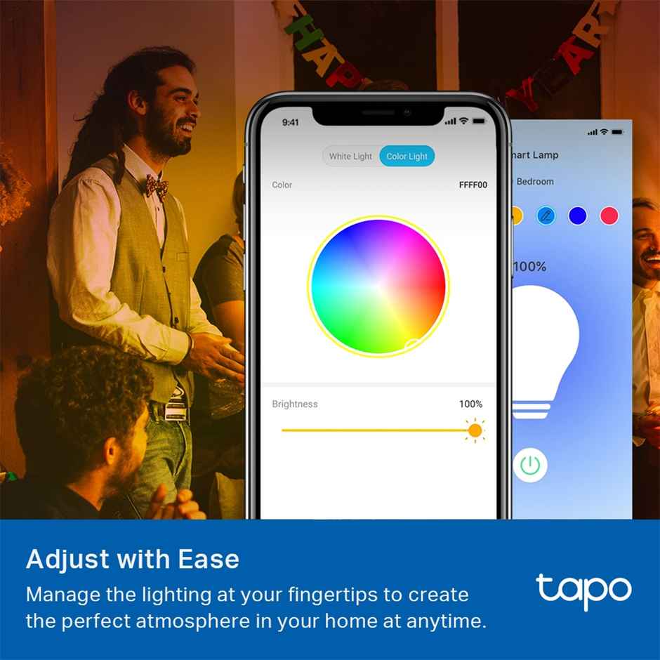 TPLink Tapo L530B(2Pack) Smart WiFi Light Bulb, , 8.7W, Compatible with Alexa, Multicolor | B22 Base Holder