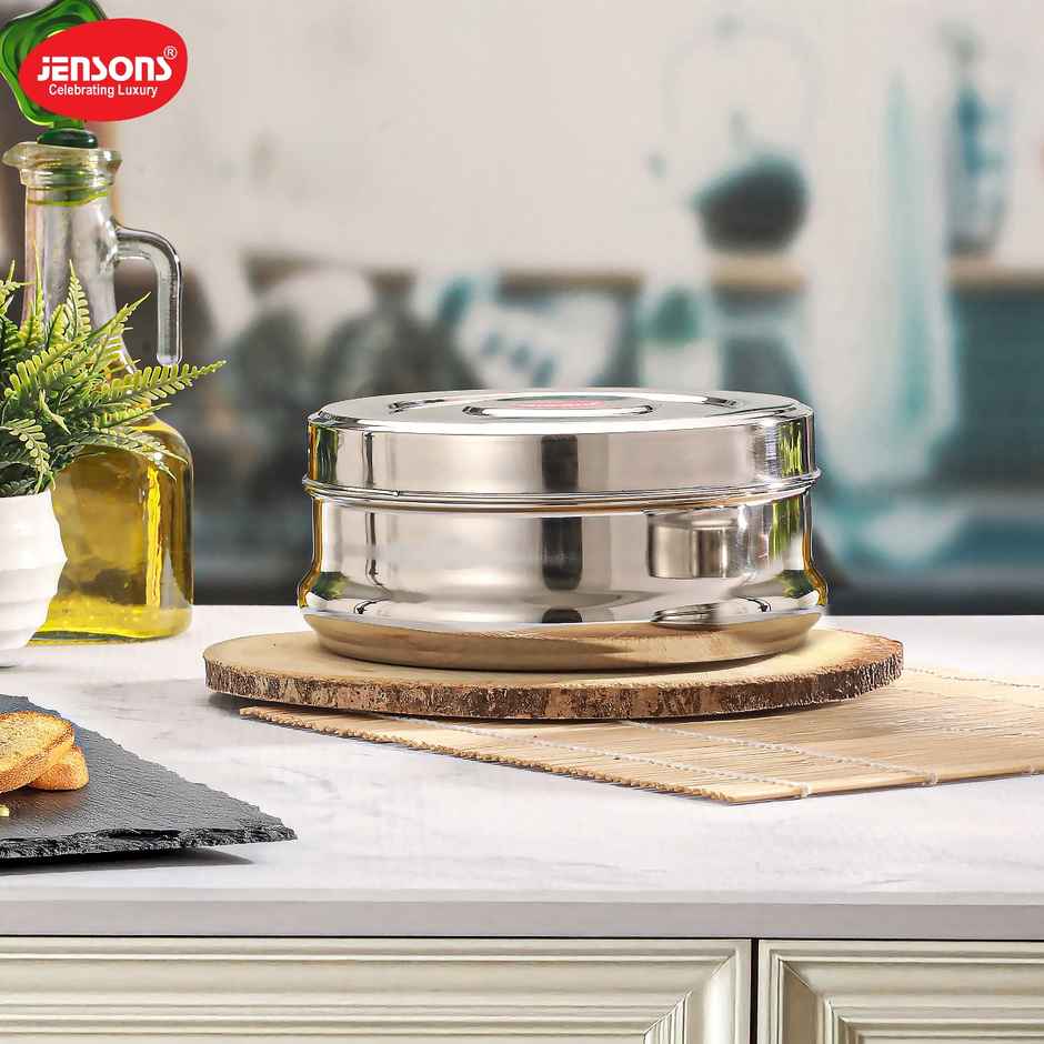 Jensons Stainless Steel Belly Shape Poori Dabba 8 Inch