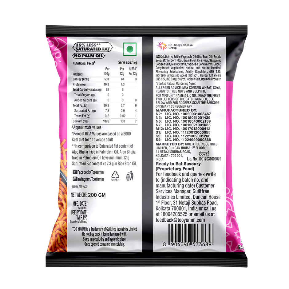 Too Yumm! Aloo Bhujia | No Palm Oil | 35% Less Saturated Fat