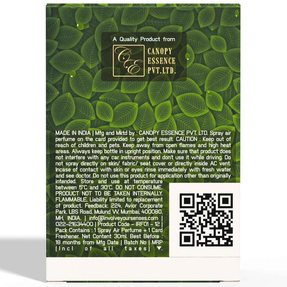 Involve Your Senses Rainforest Spring Water Air Perfume | Fine Fragrance Car Scent