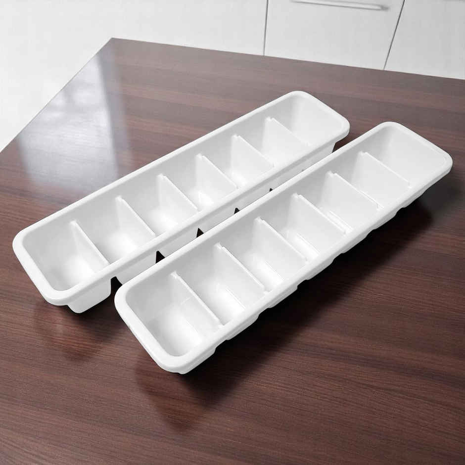Ice Cube Tray with Lid (2 Pcs Set) (White)