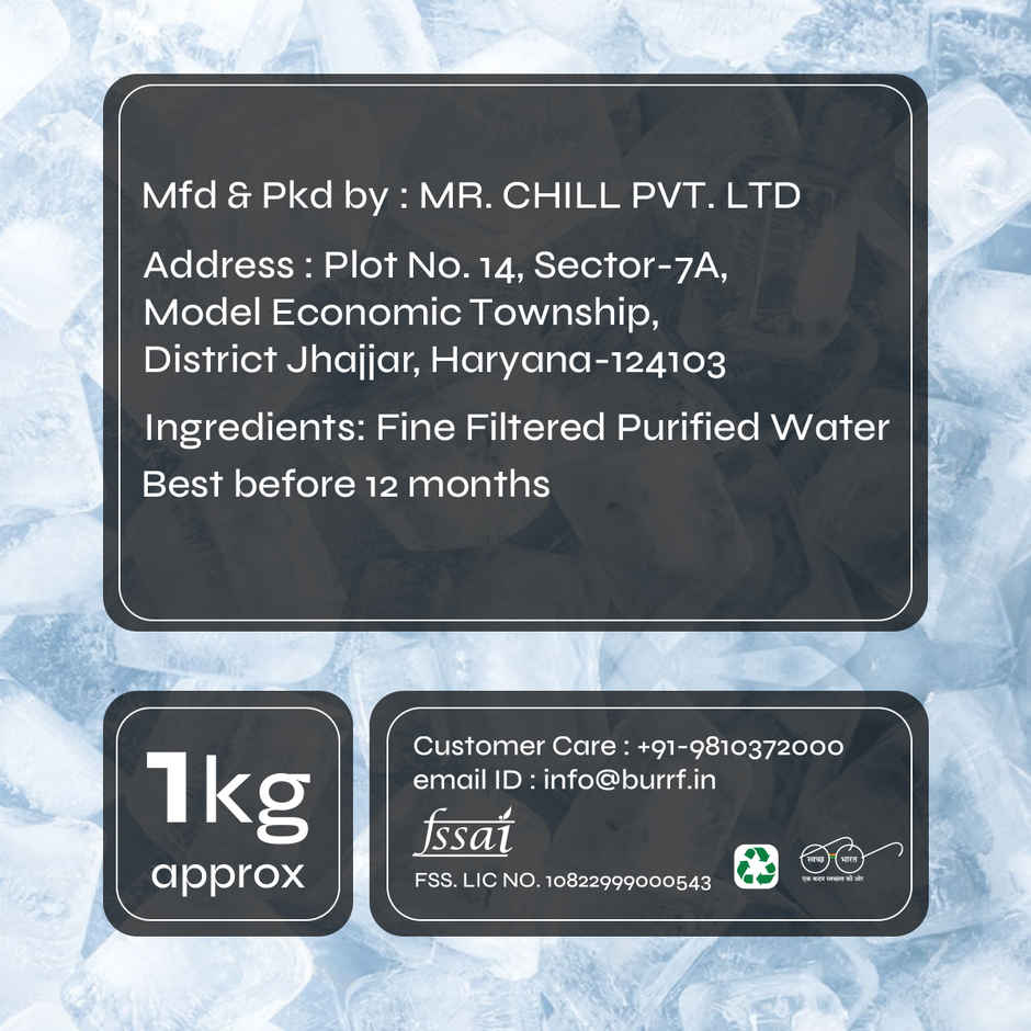 Burrf Sparkling Ice Cubes | Hygienic | Slow Melt