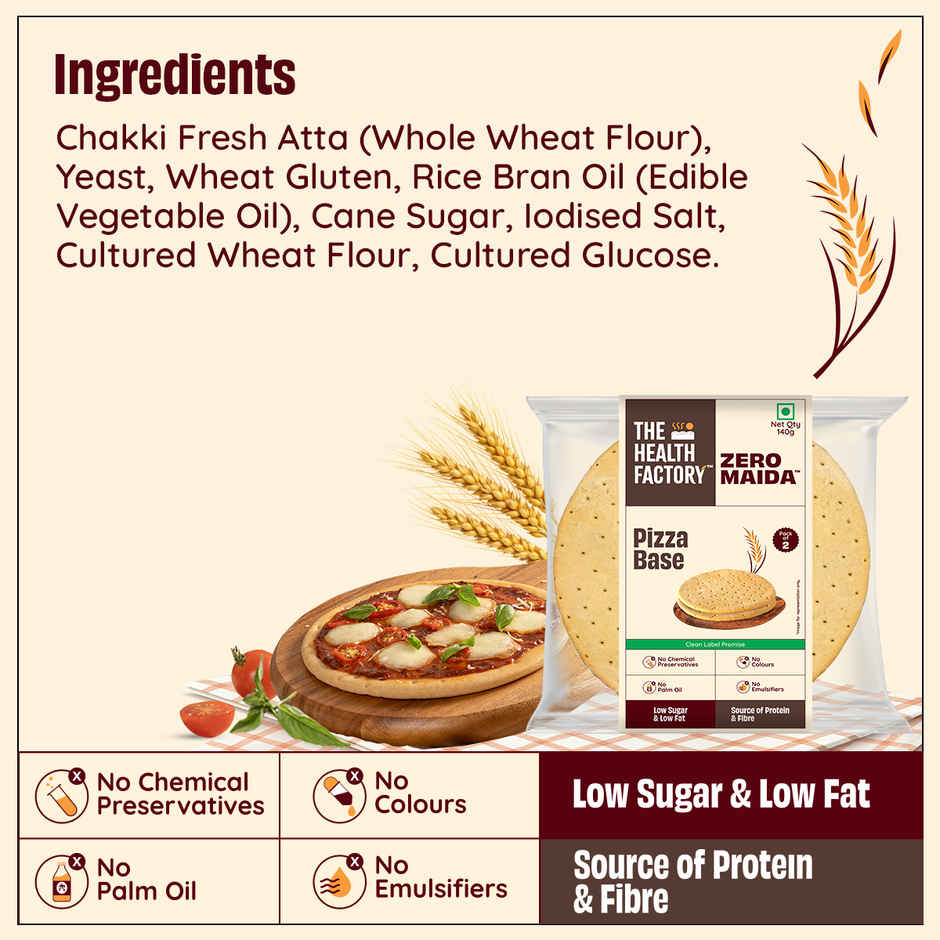 The Health Factory Zero Maida Pizza Base | Clean Label - Not Brown Combo