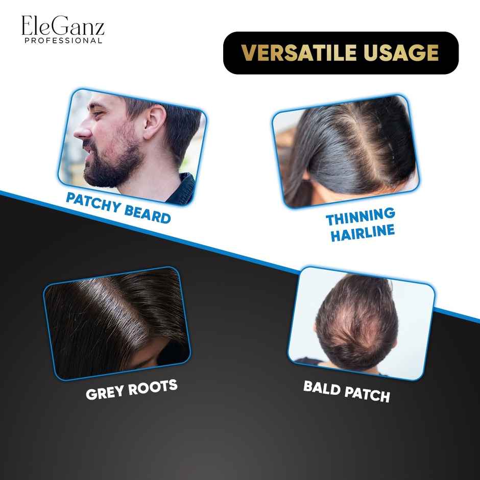 EleGanz Professional Cover-Up Hair Powder | Instant Root Concealer - Black