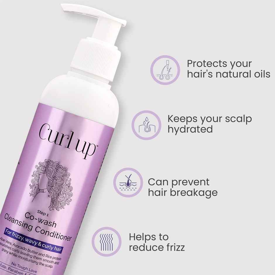 Curl Up Cowash Cleansing Conditioner | Mild 2 In 1 Shampoo & Conditioner |For Frizzy & Curly Hai