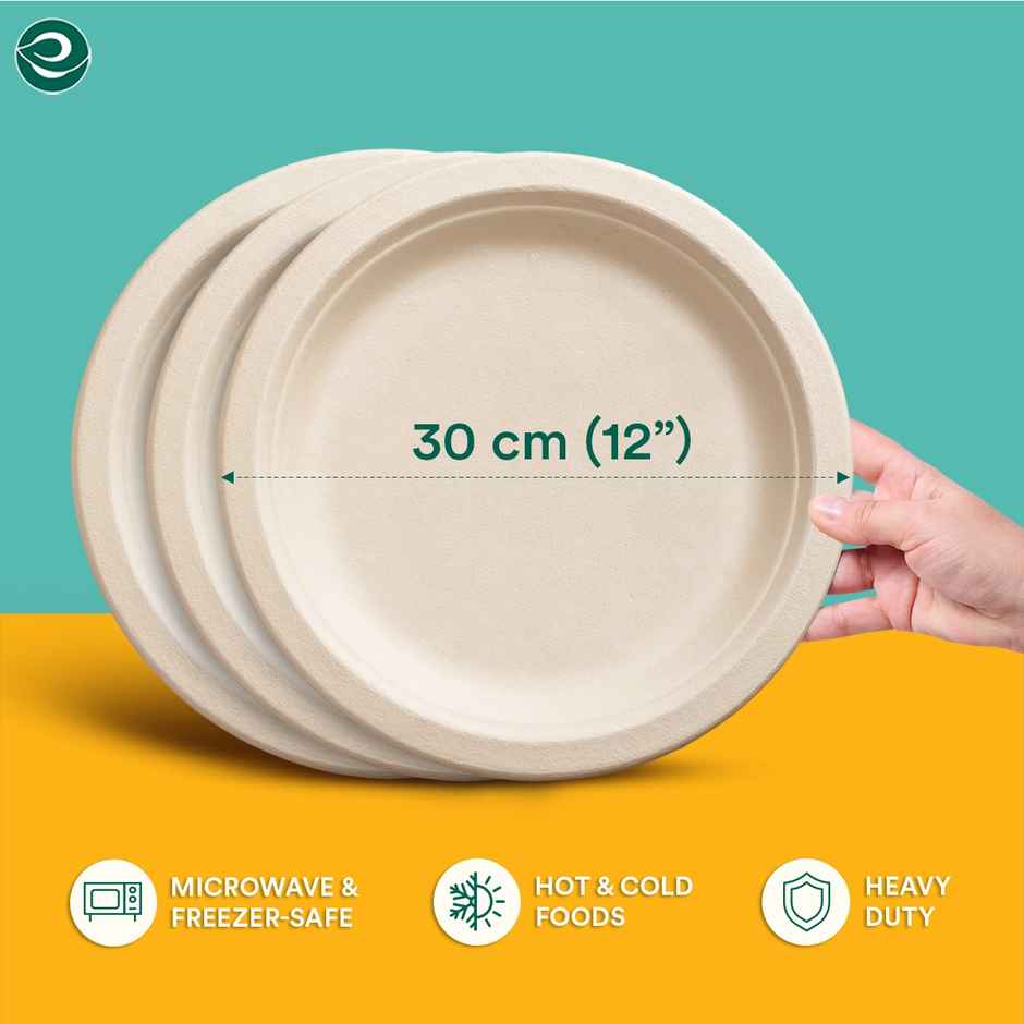 Disposable Plate | Round | 12 inch | 10 Count | Eco Soul