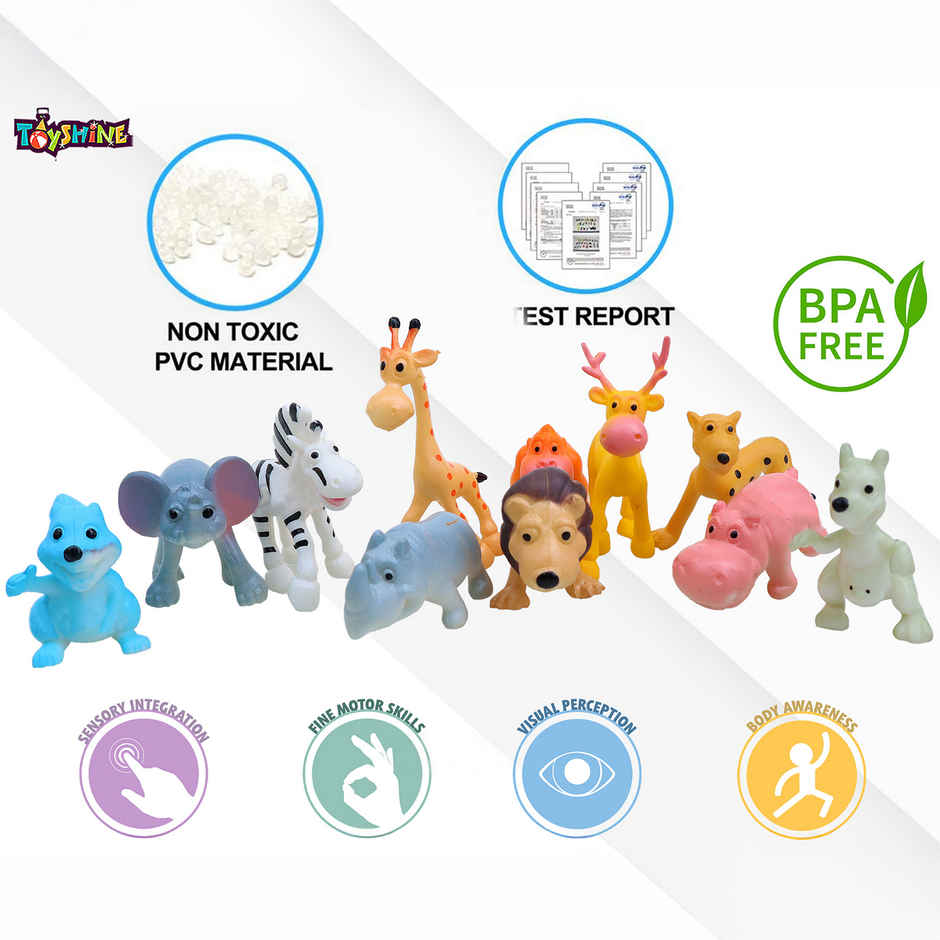 Toyshine Cartoon Style Animals Toy Figure (1+ Years)(Pack)